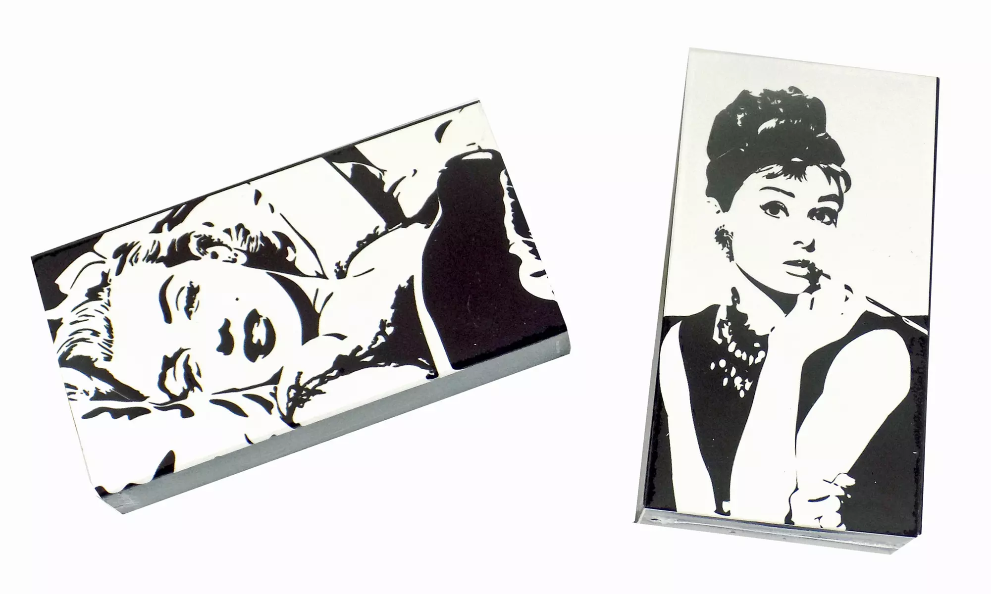 The Joy of Light Designer Matches Marilyn Monroe and Audrey Hepburn Set of 2 Emb - Primary Image