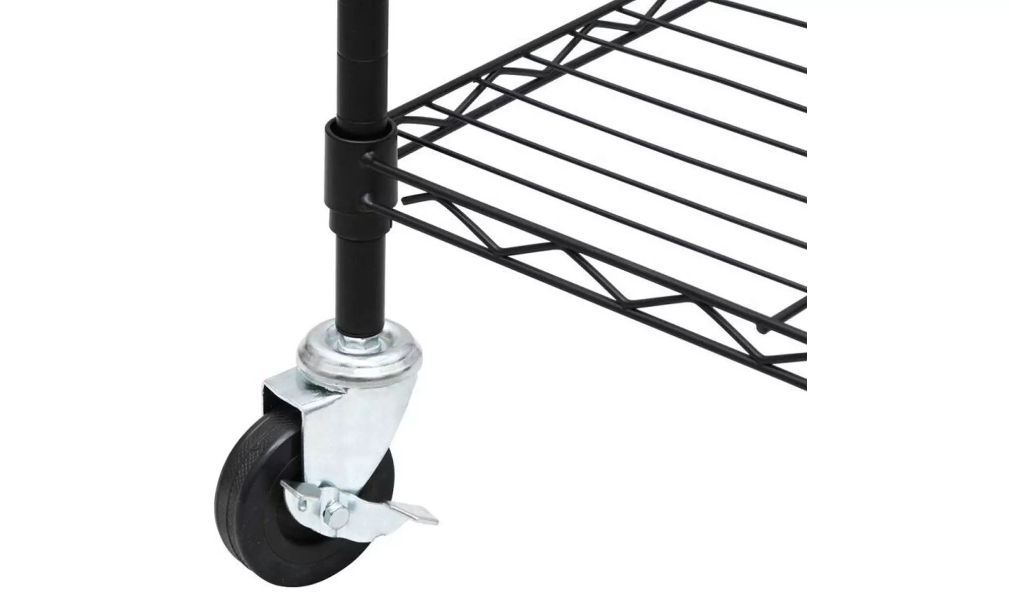 5-Tier Heavy-Duty Shelving Unit with Wheels Black 35''L x 18''W x 71''H
