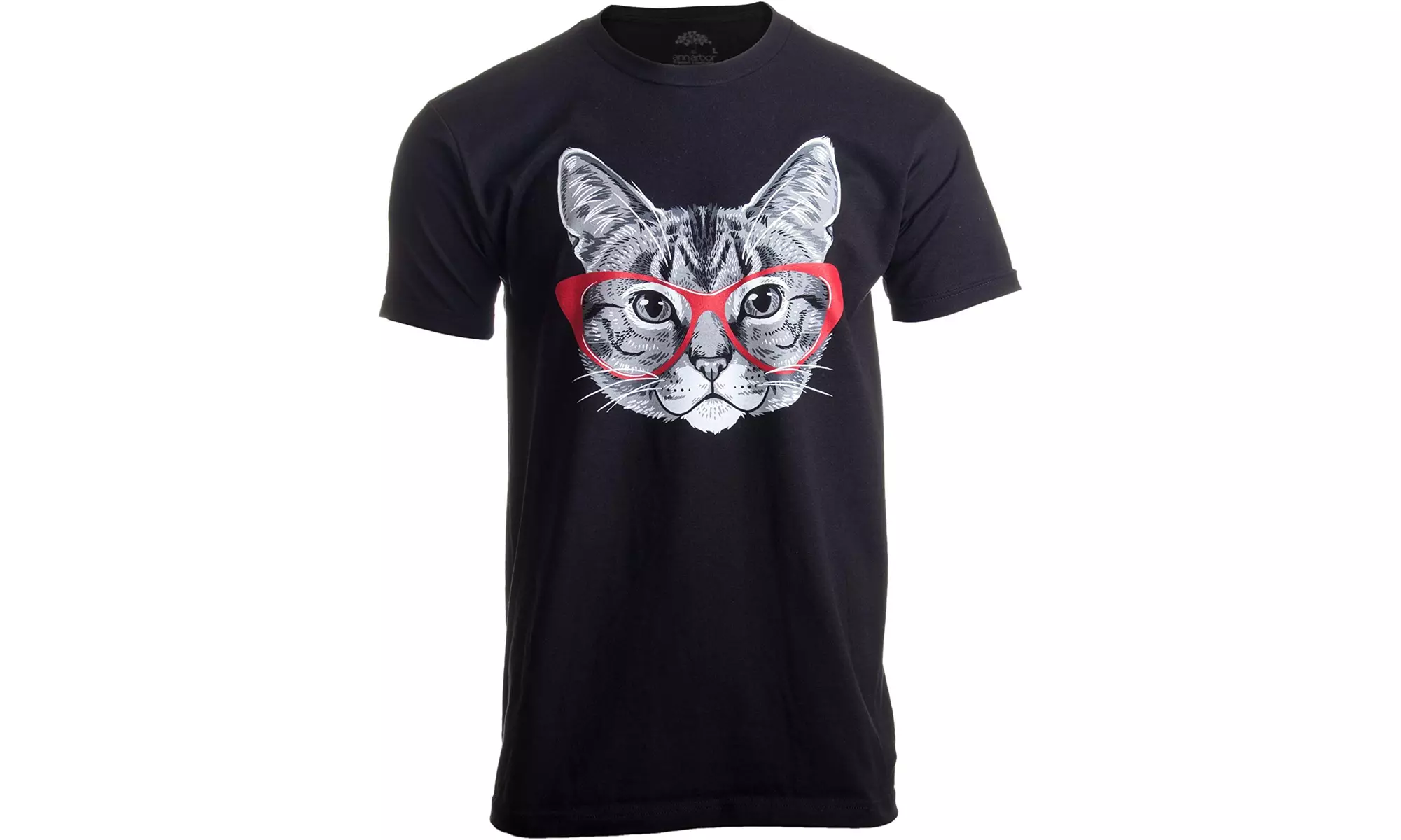Red Linda Glasses Cat  Funny Belcher Kitty Cute Humor Fun T-Shirt for Men Women - Primary Image