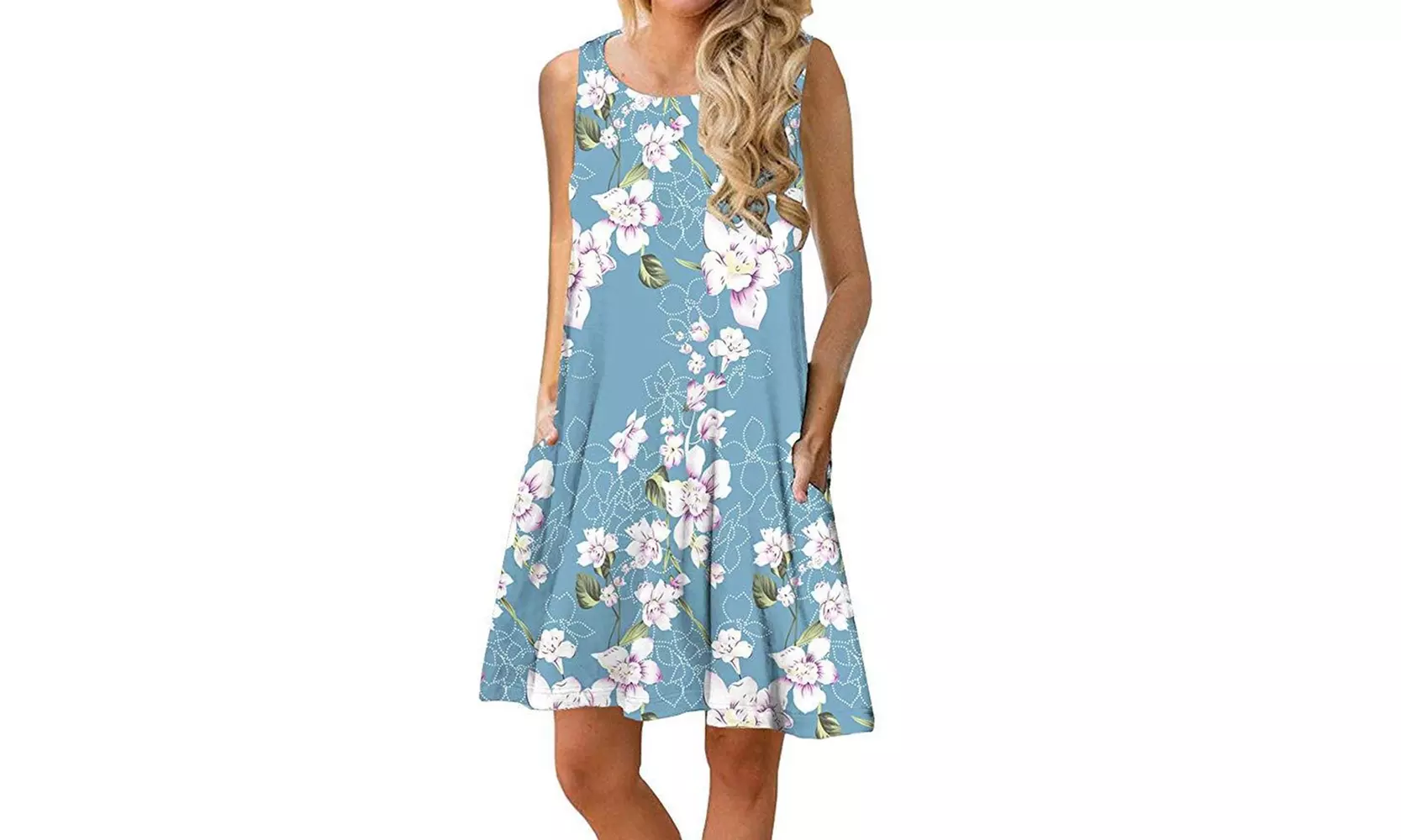 Womens Sleeveless Sundress with Pockets S-2X