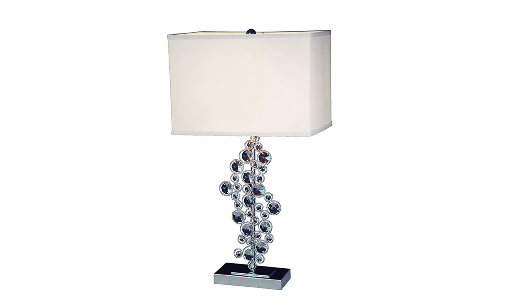 Elegant Designs Sequin and Chrome Table Lamp with Prismatic Crystals - Second Medium