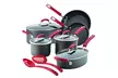 Rachael Ray Hard-Anodized Nonstick 12 Pc  Set Gray w Red Handles - Second Medium