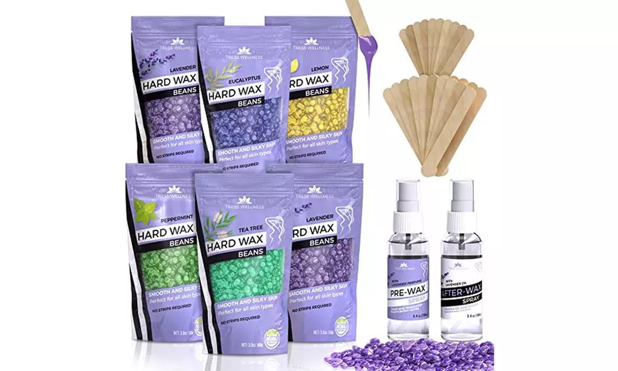 Tress Wellness Hard Wax Beans 21oz (6 Bags, Pre & After Spray, Spatulas) - Primary Image