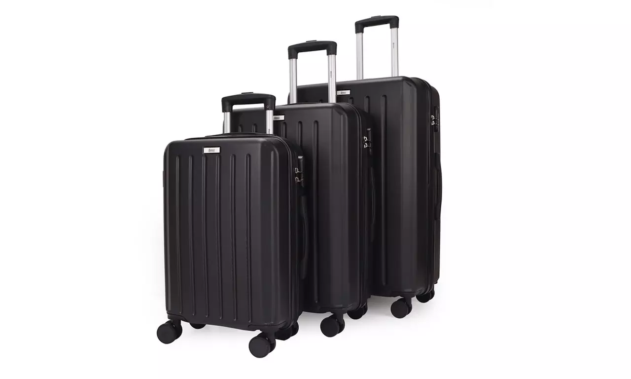 3-Piece Hardside Luggage Set with 360 Dual Spinner Wheels and Combo Lock