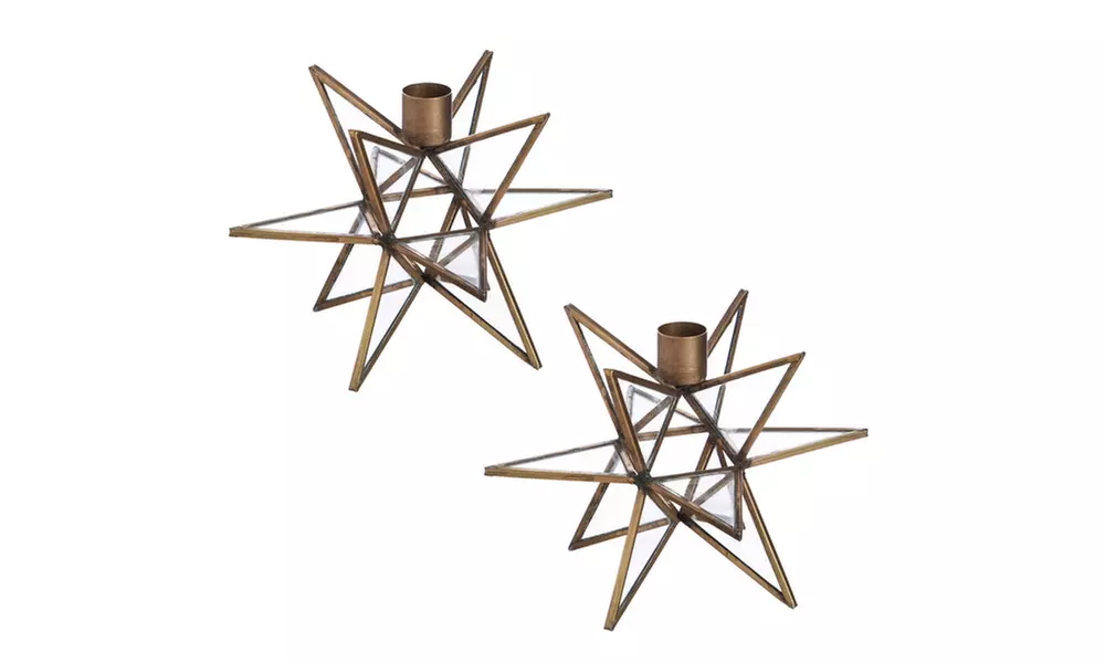 Moravian Star Metal Taper Holder, Set of 2 - Second Medium