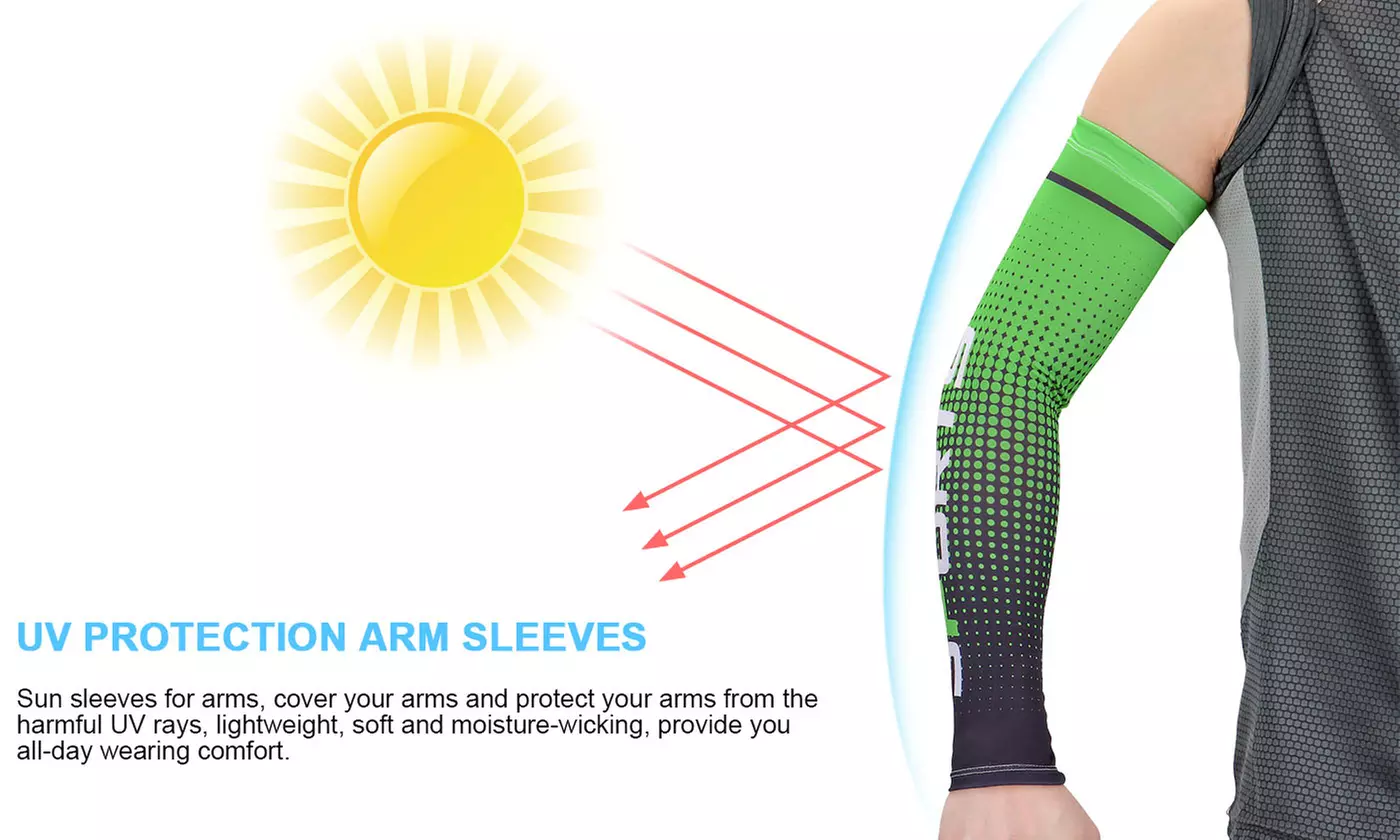 2 Pairs Quick Dry Arm Sleeves Cover Cycling Running Arm Cooling UV Protection