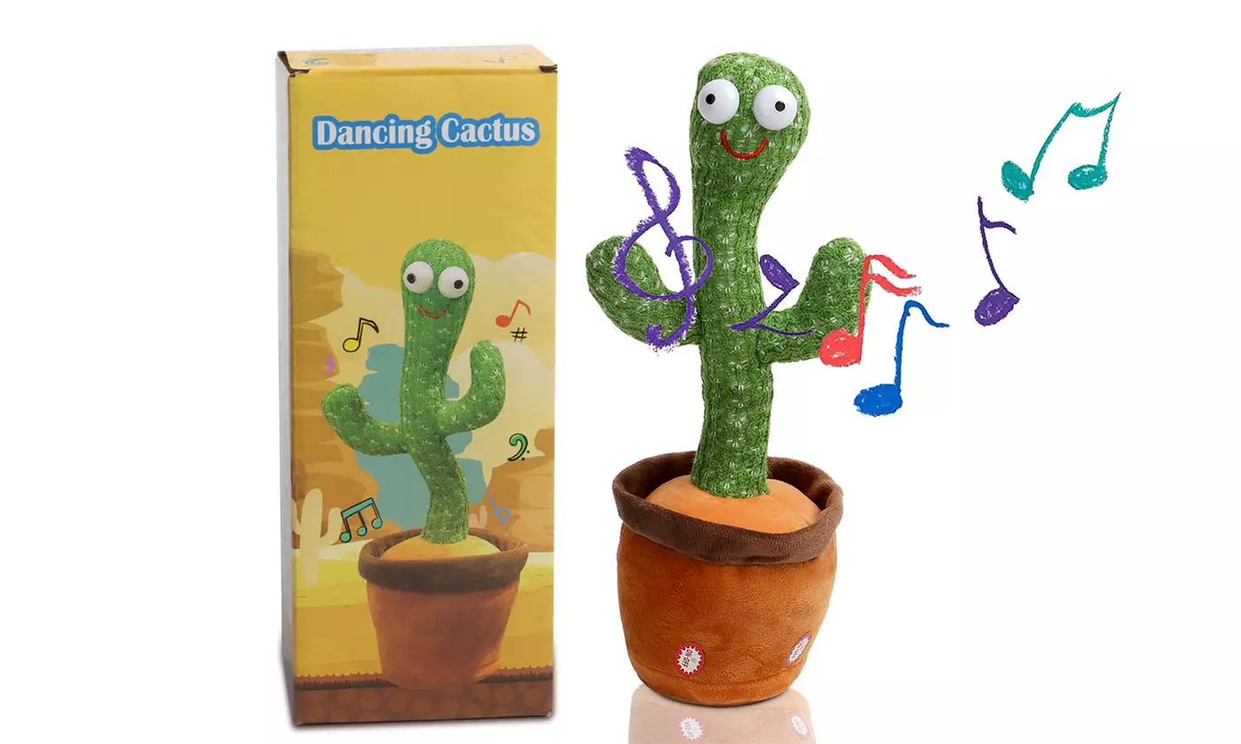 Electric Singing Dancing Cactus Recording Repeating Plush Toy for Kid - Primary Image
