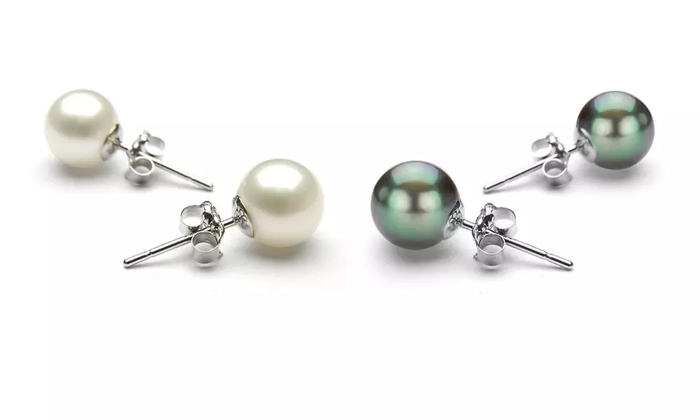 Set of 2 8mm Pearl Stud Earrings