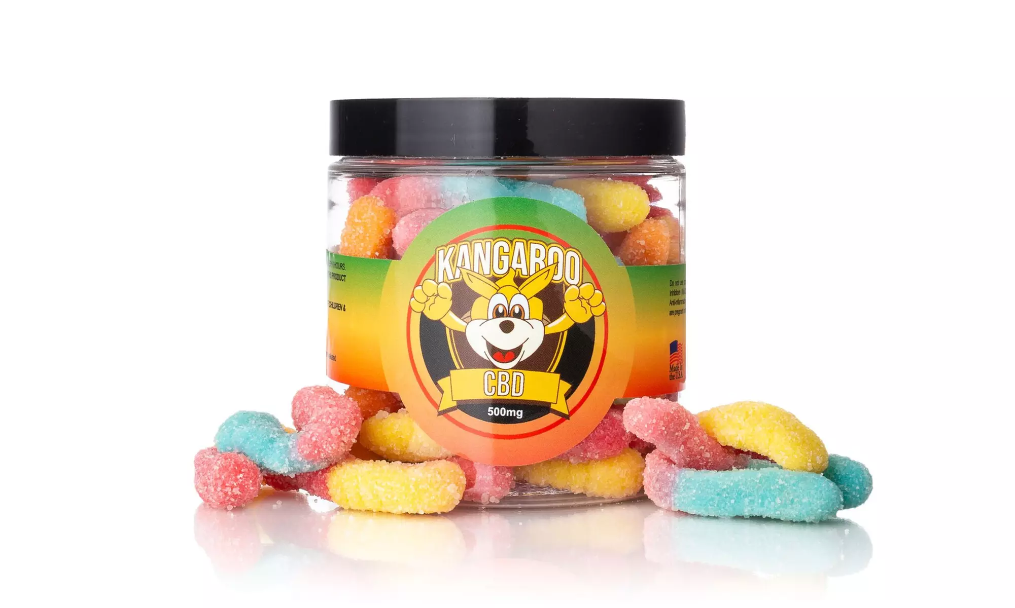 Organic CBD Infused Sour Worm Gummies (250MG-5000MG) from Kangaroo CBD