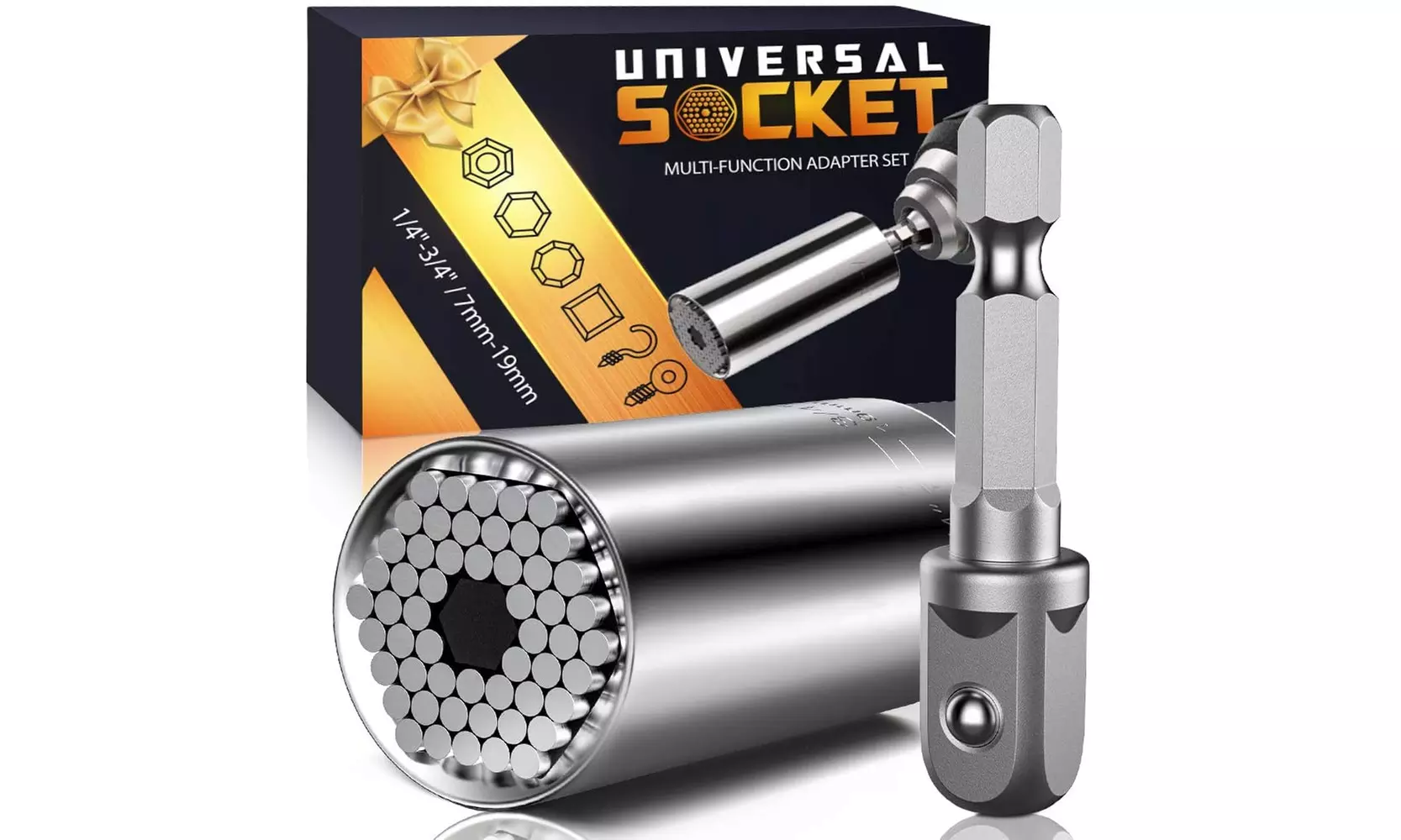 Universal Drill Socket Gadget Adapter Set (7-19mm) - Primary Image