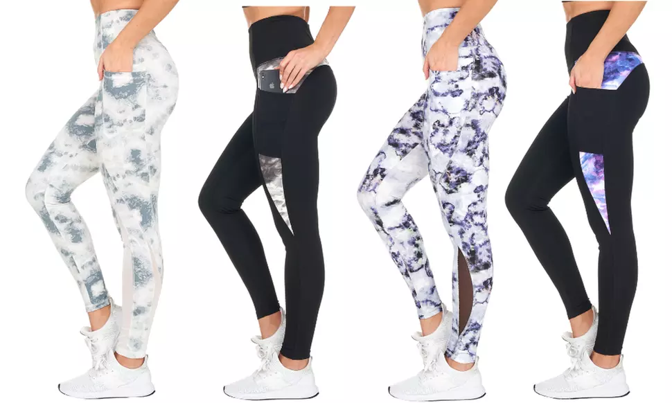 Women's Active 4-Pack High Waist Leggings With Mesh & Pockets - Primary Image