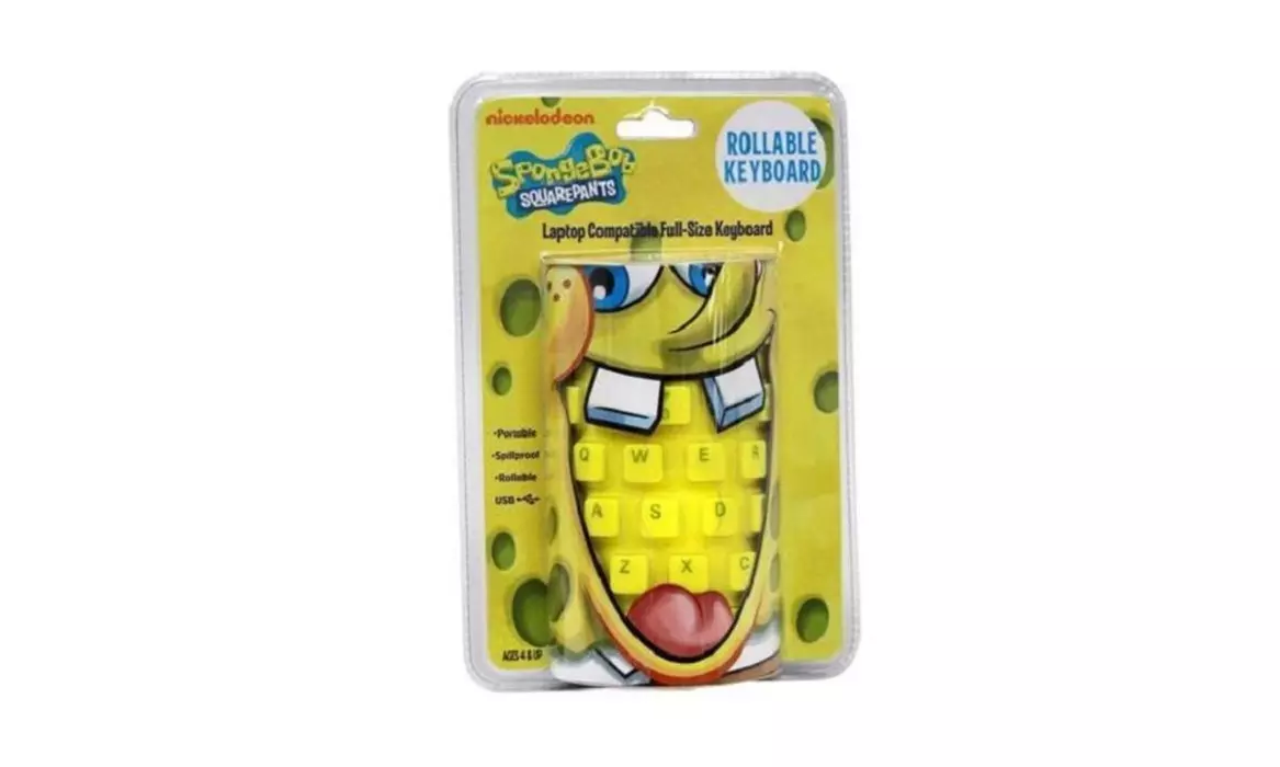 SpongeBob Yellow USB Wired Roll-up Keyboard - Second Medium