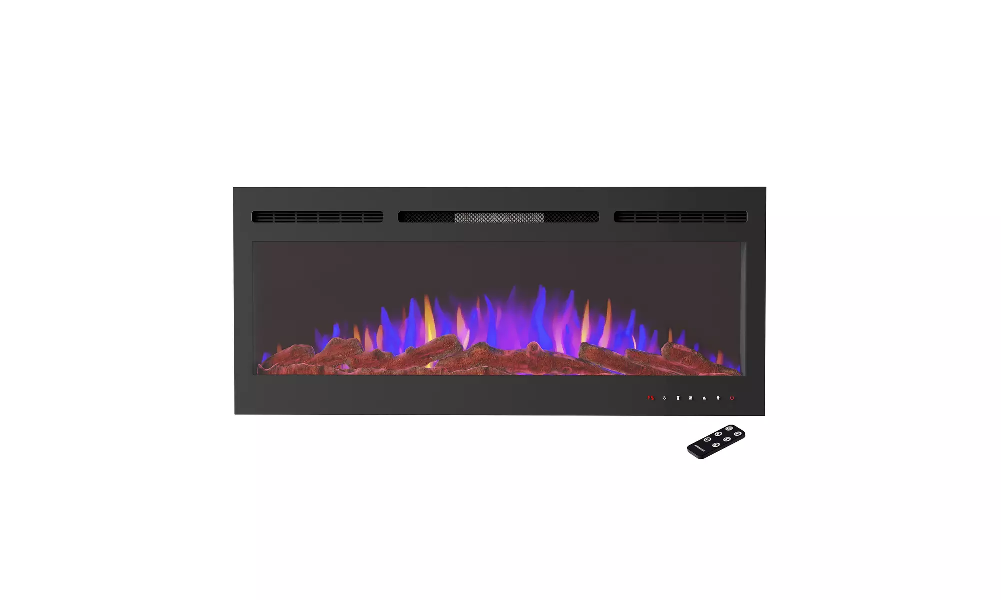 Electric Fireplace Front Vent Wall Mount or Recessed LED Flames Remote - Primary Image