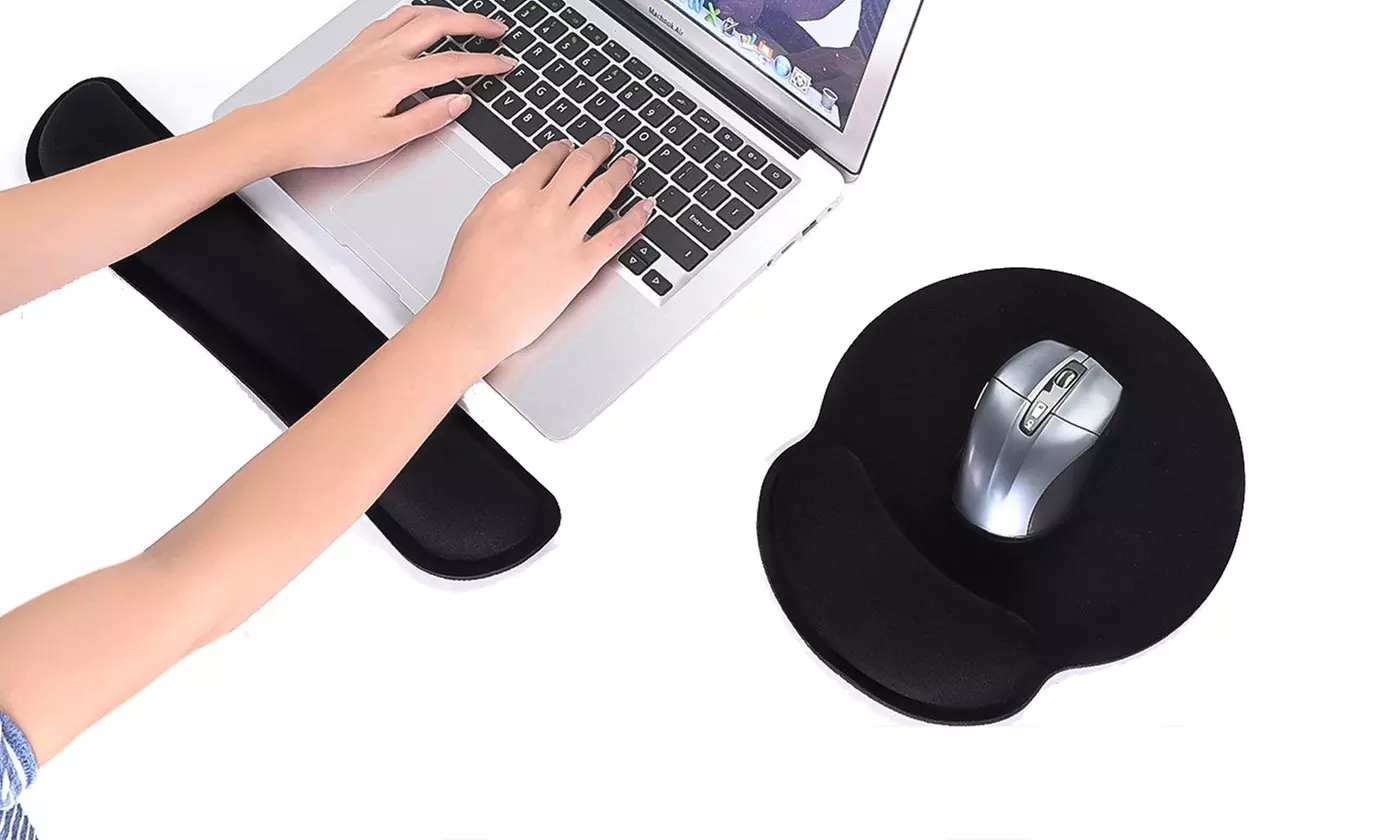 2 Pcs/set Memory Foam Wrist Rest Pad Keyboard Mouse Support Cushion  - Primary Image