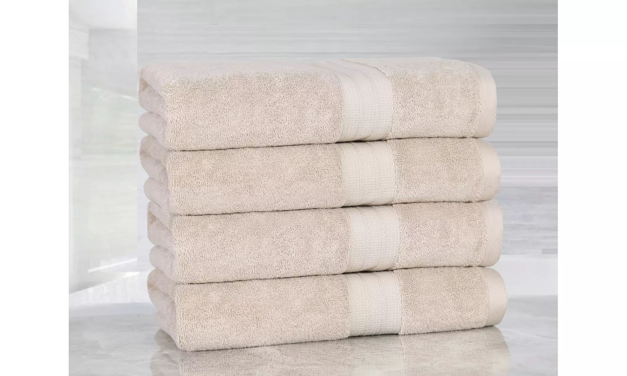 Pure Linen 100% Turkish Cotton Oversized Bath Towels (4 or 6-Pack) - Primary Image