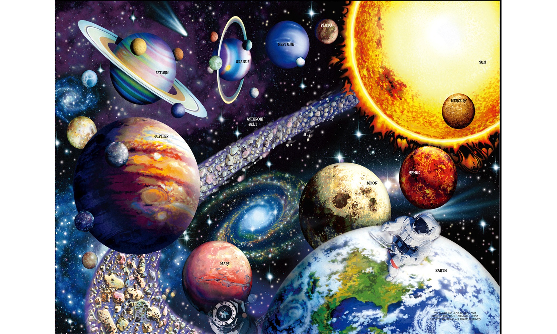 1000-Piece Jigsaw Puzzles For Adult & Kid - Space Planet With Fact Poster - Primary Image
