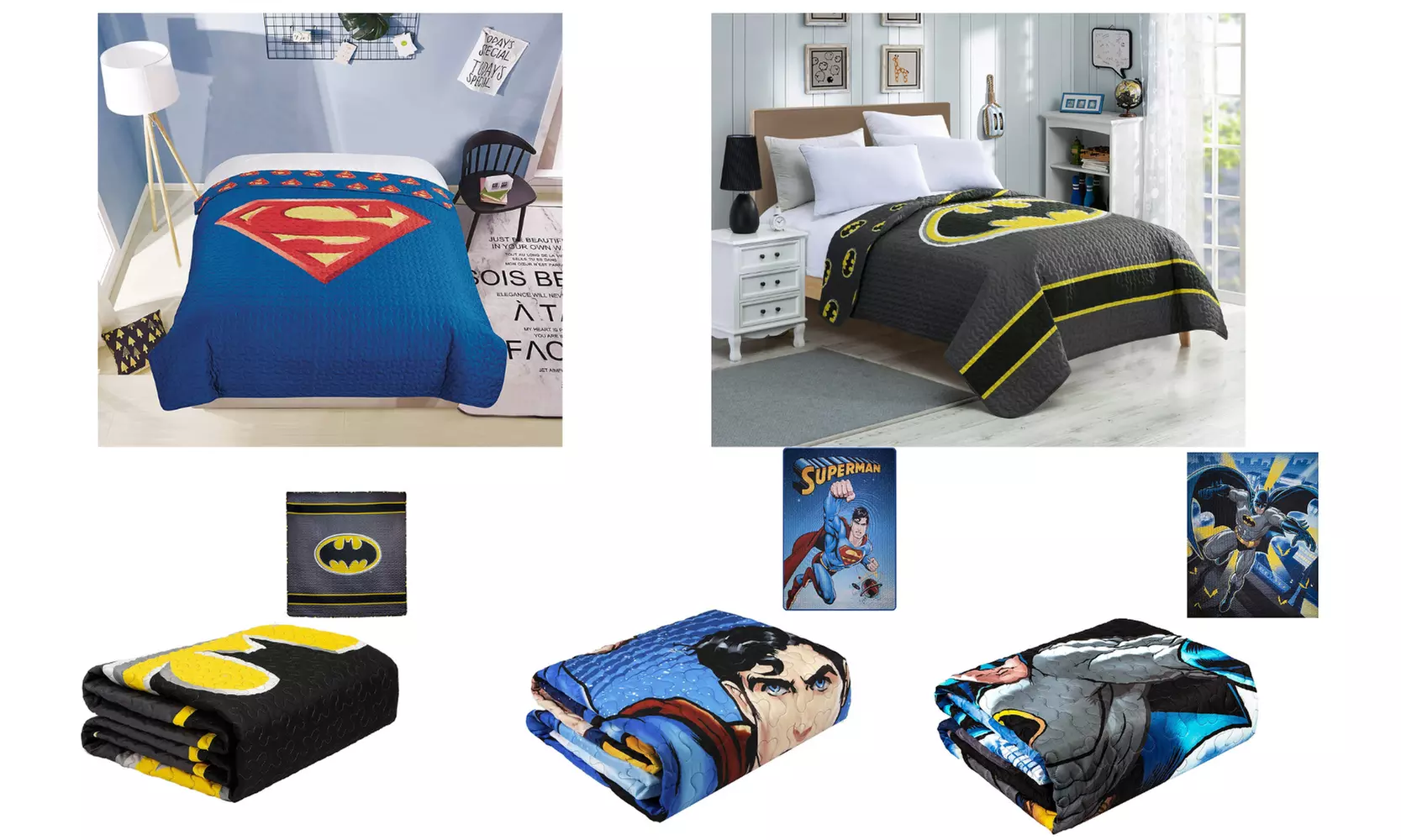 DC Comics Cozy Bedding Quilted Bedspreads - Primary Image