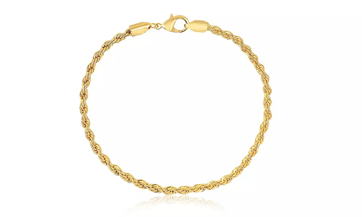 18K Gold Plated Rope Chain Ankle Bracelet