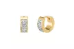 Lesa Michele Crystal Accented Huggie Hoop Earring in Stainless Steel - Second Medium