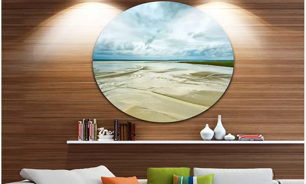 Low Tide in Mont Saint Normandy' Oversized Landscape Wall Art Print - Primary Image