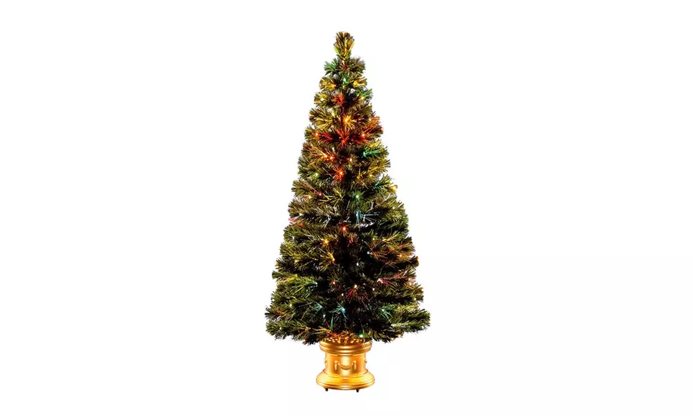 60" Fiber Optic Radiance Fireworks Tree with Top Star Gold LED Base - Primary Image