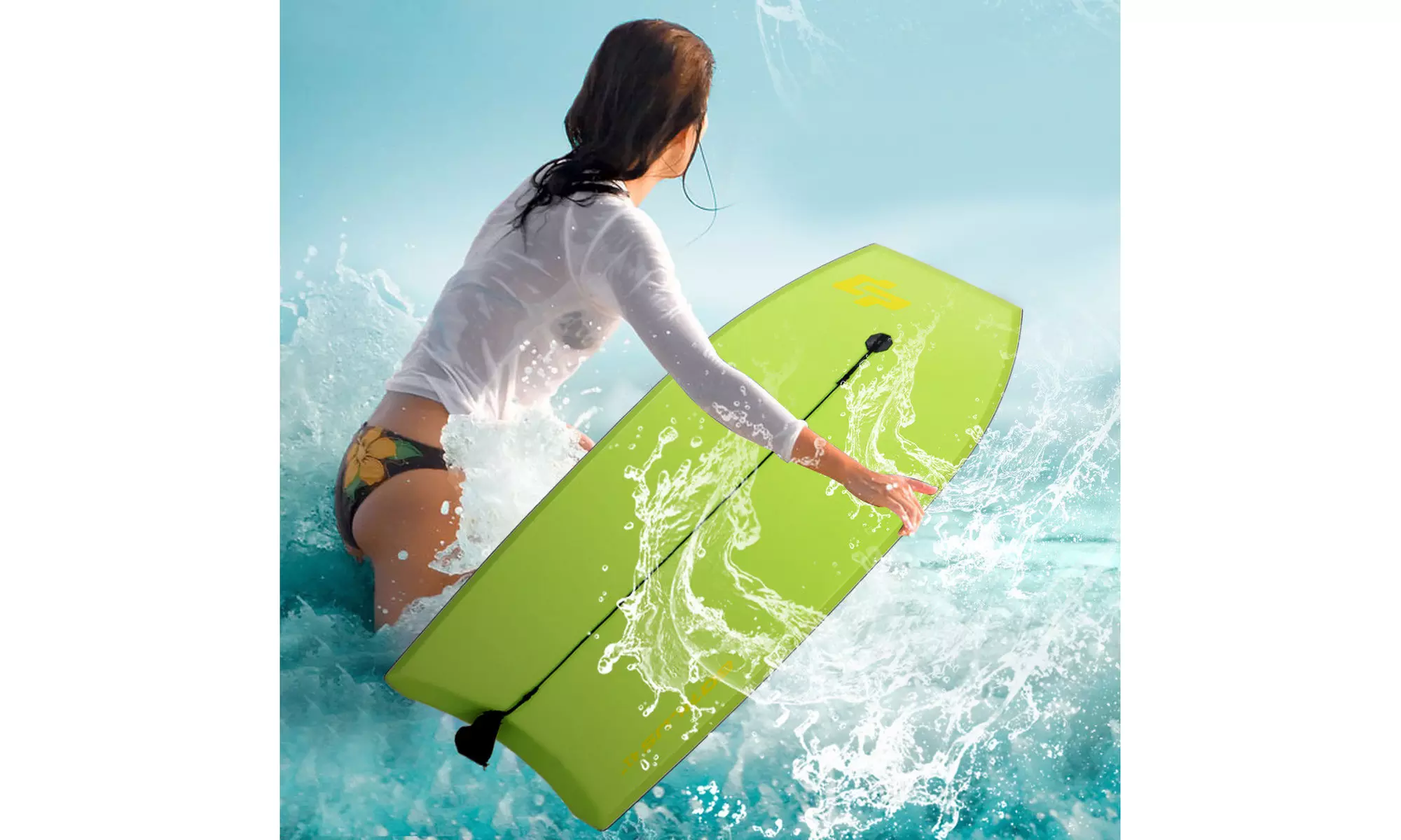 42'' Lightweight Super Bodyboard Surfing W/Leash IXPE Deck EPS Core Boarding