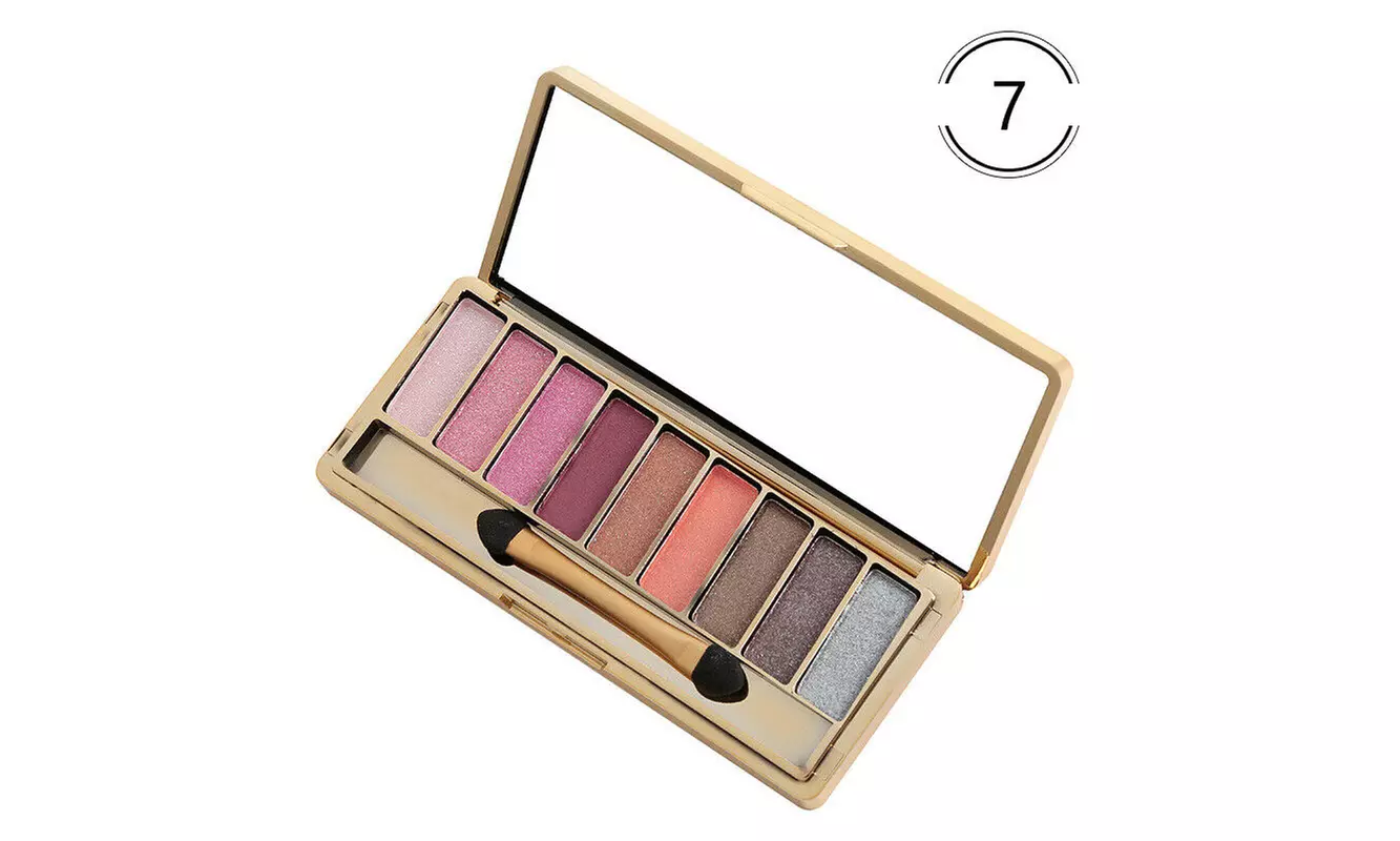 9 Colors Glitter Eyeshadow Eye Shadow Palette & Makeup Cosmetic Brush Set