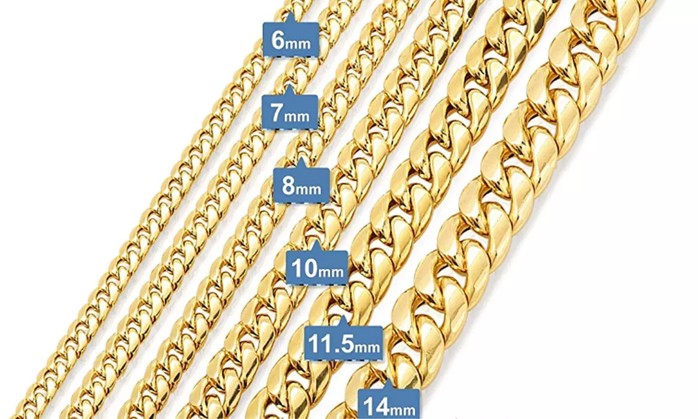 10K Yellow Gold Hollow Miami Cuban Link Chain- 6.8mm  - Second Medium