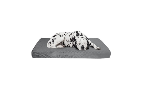 Memory Foam XL Dog Bed 2-Layer Orthopedic Dog Bed Washable Cover 46 X 27 Grey 46 X 27in