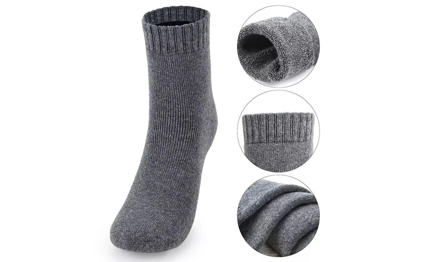 3 Pairs Thermal Warm Winter Cushion Moisture Wicking Boot Socks 