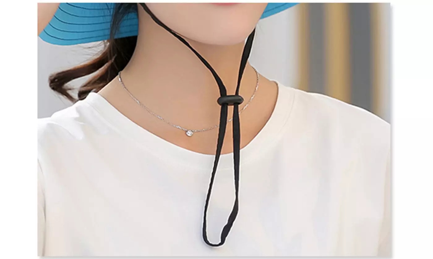 Sun Hat for Women with Wide Brim Ponytail - Beach Hats
