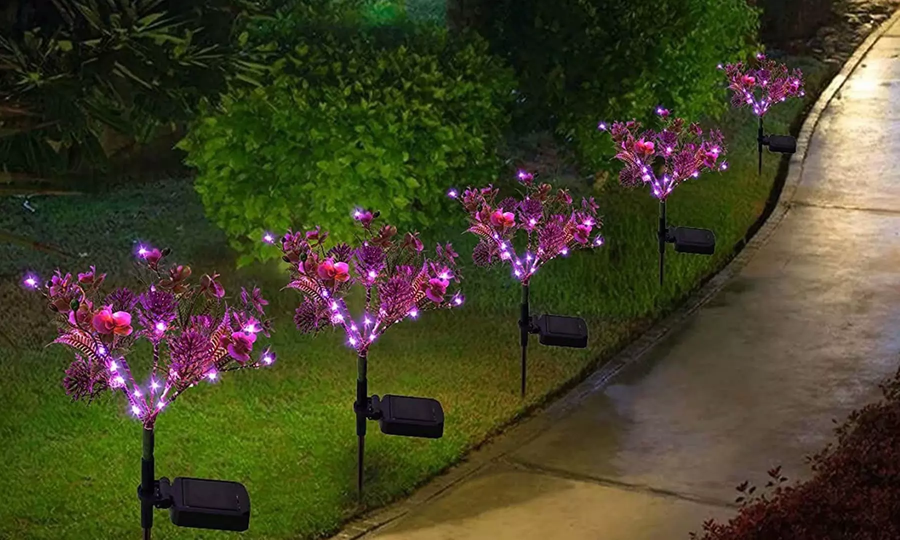 2 Pack Solar Lights Outdoor Solar Phalaenopsis Lights Garden Decorative Lights