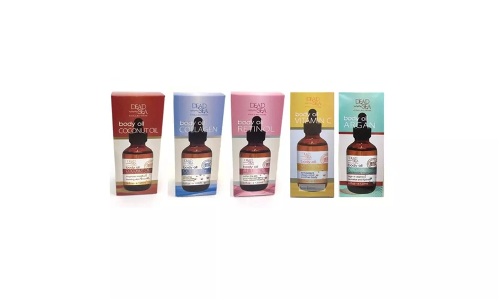 New 5 Formulation Body Oils Argan Collagen Retinol Dead Sea Collection  - Primary Image