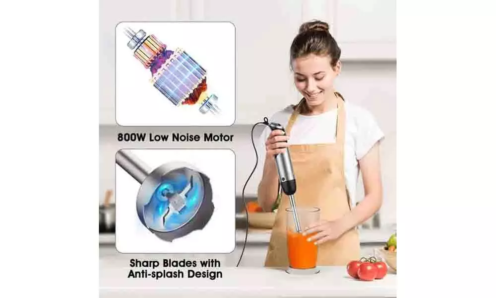 Immersion Blender Handheld, 12-Speed 5 in 1 Hand Mixer Stick Blender