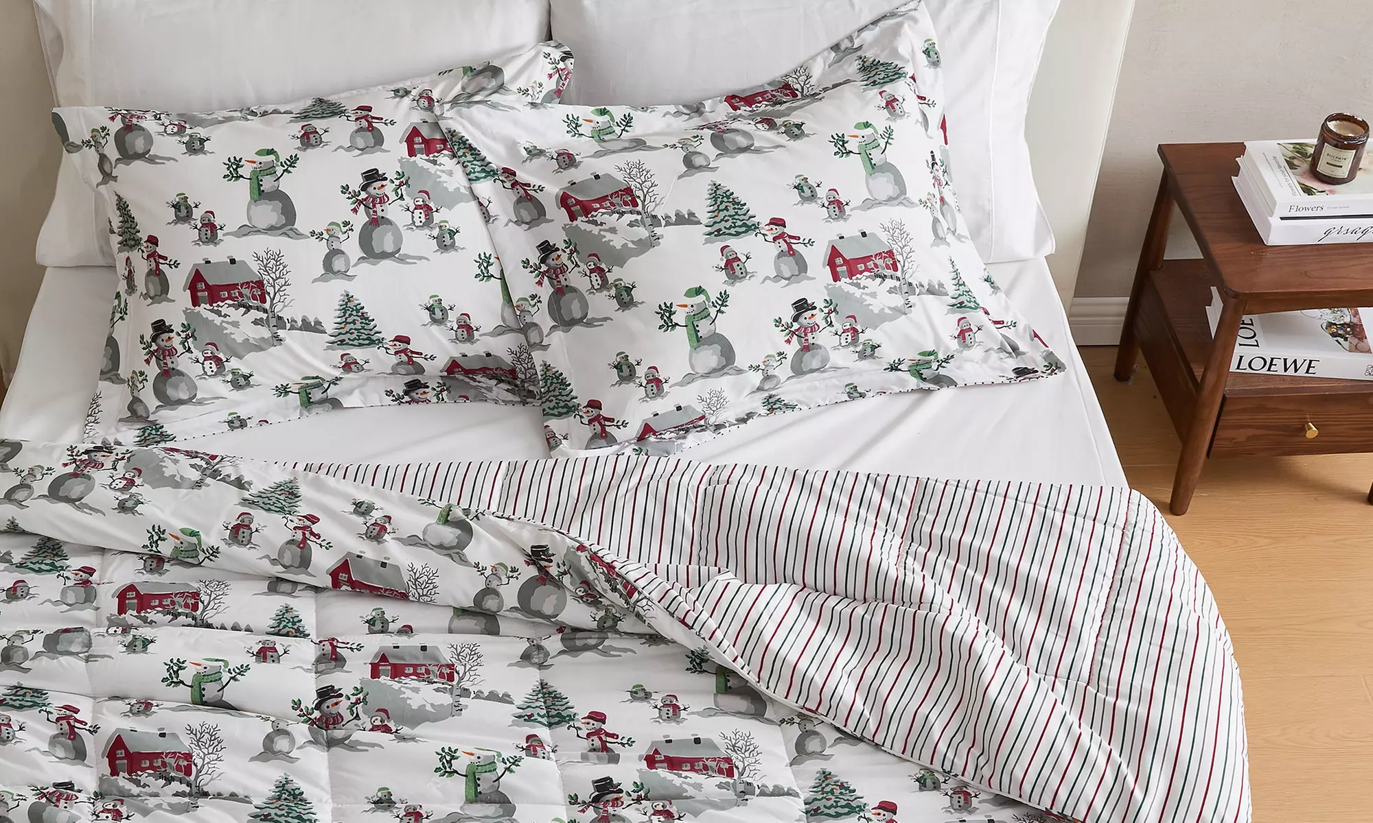 FreshFolds Reversible Winter Printed Down Alternative Comforter Set