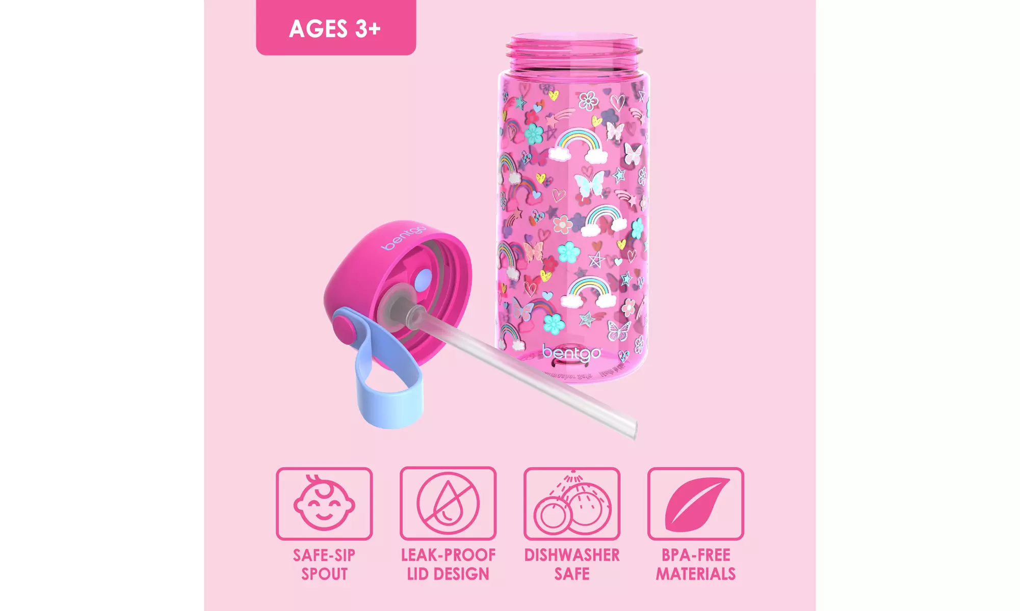 Bentgo Kids Water Bottle (1 and 2 Pack options)