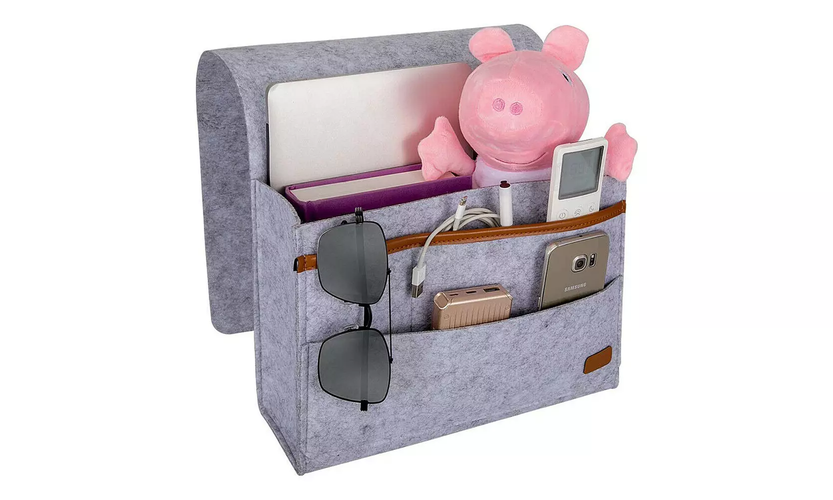 2 Pack Bedside Caddy Storage Organizer Sofa Desk 6 Pockets Phone Remote Control - Primary Image