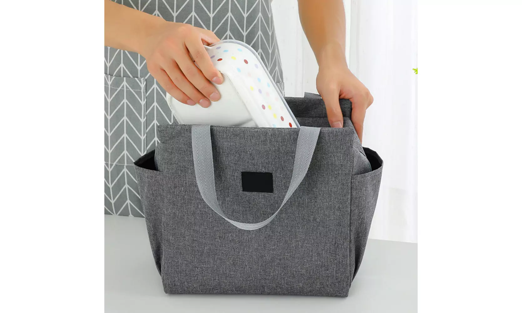 US 1-2 Pc Insulated Lunch Bag Thermo Cooler Hot Cold Box Kids Adults Work Office
