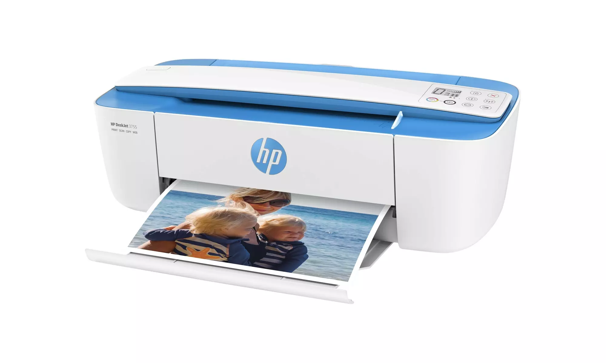 HP DeskJet 3755 Wireless All-in-One Printer (Blue) - Renewed - Primary Image