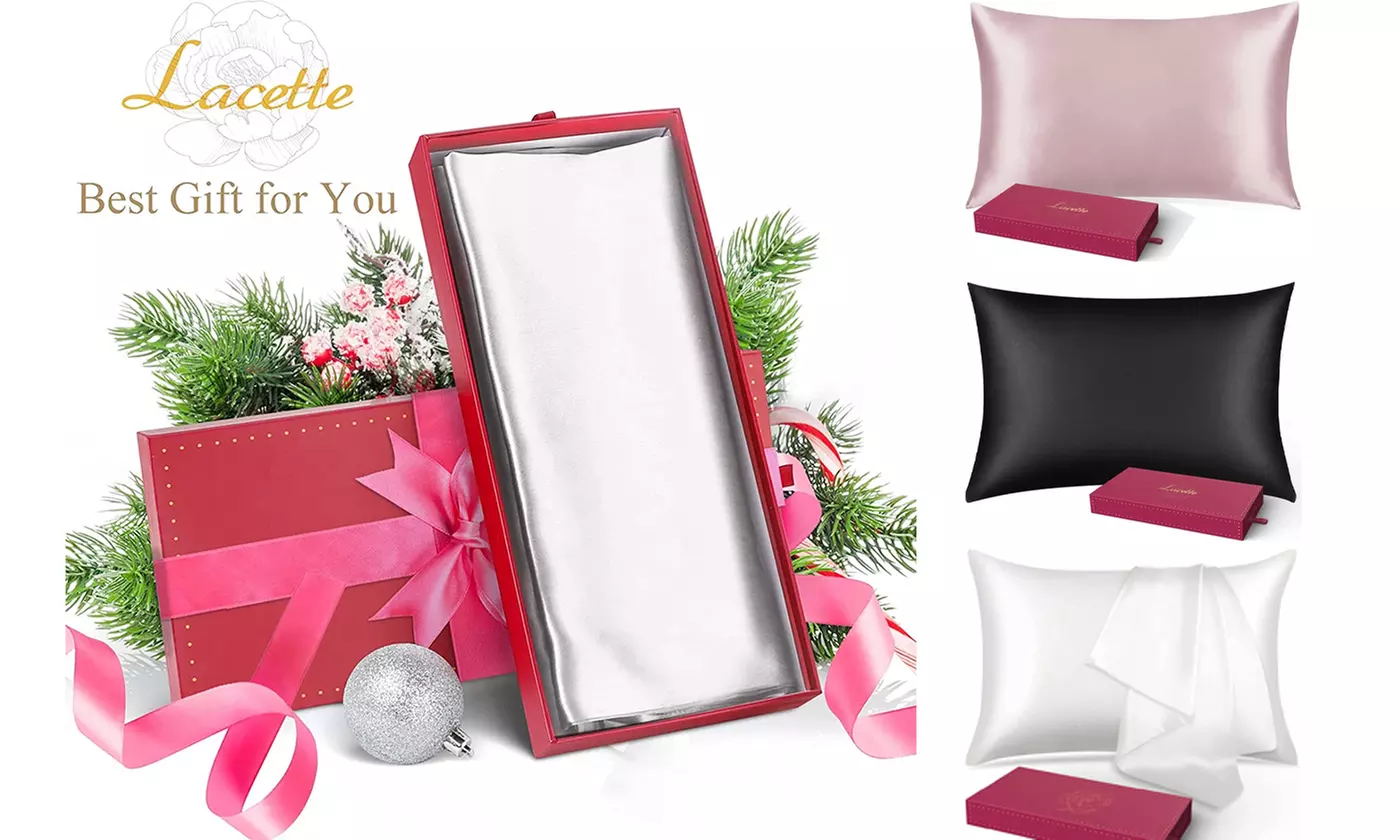 Valentine's Day Gift Lacette 100% Silk Pillowcase Double Side Silk With Gift Box - Primary Image