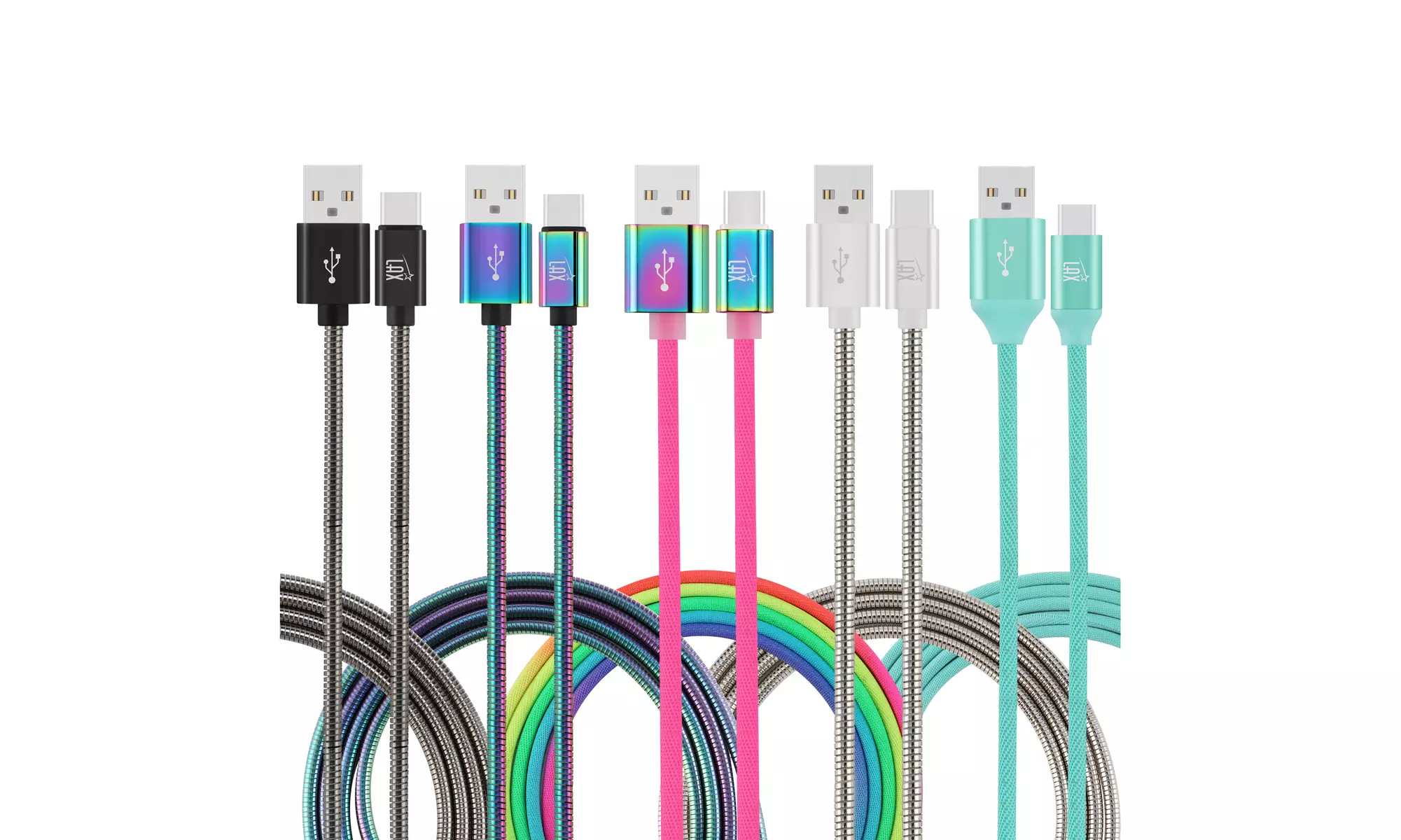 LAX Premium Metal Chew-Proof USB-C to USB-A Cable (1, 2 or 3-Pk) - Primary Image