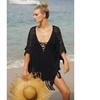 Image 2: Women's Fashion Knit Lace Up Fringe Cover-Up  Sexy Beach Cover up Swim Wear