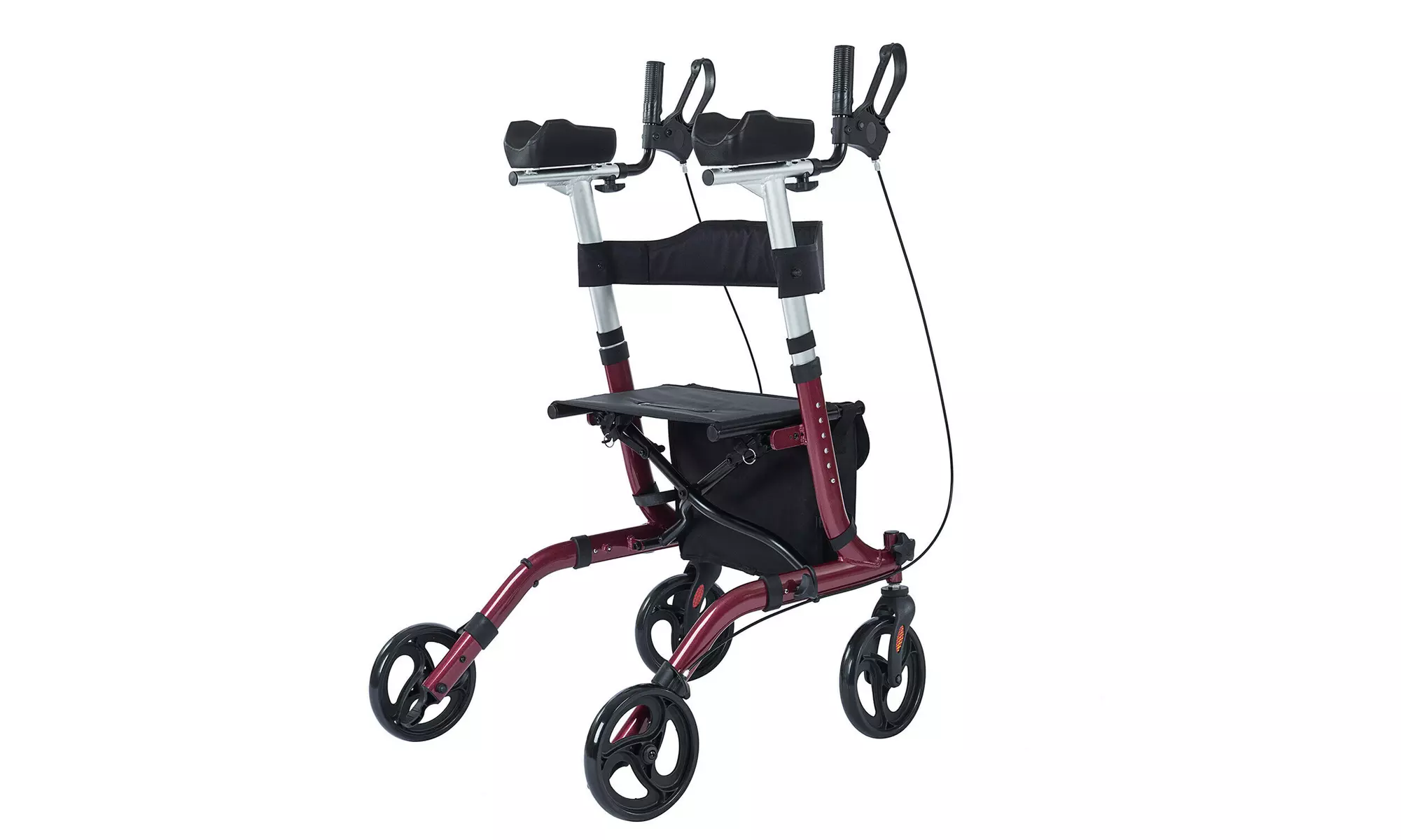 ELENKER Folding Upright Rollator Walker Drive Medical Seat & Back Four Wheel USA - Second Medium