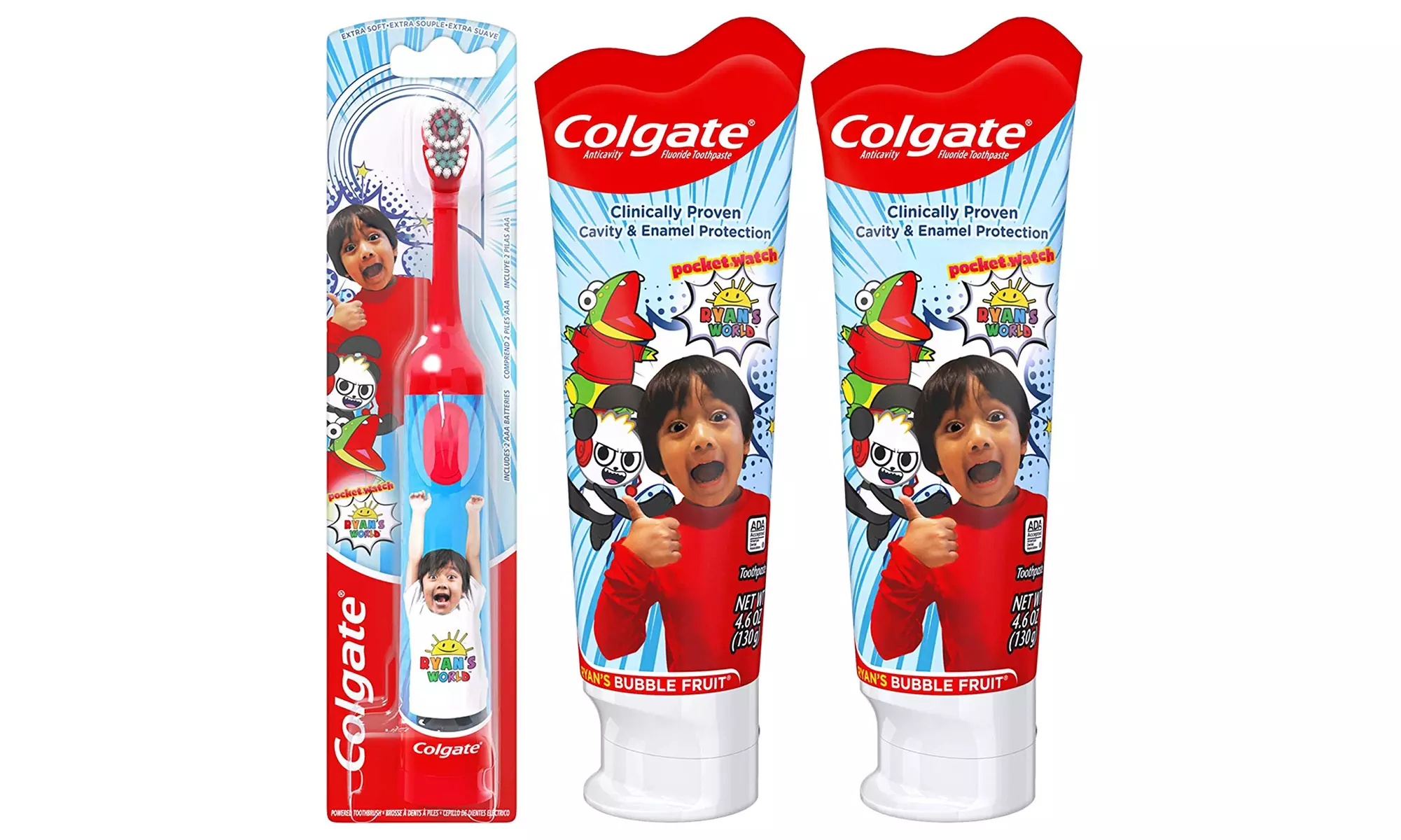 Colgate Kids Toothpaste and Battery Powered Toothbrush Set, Ryan's World - Primary Image