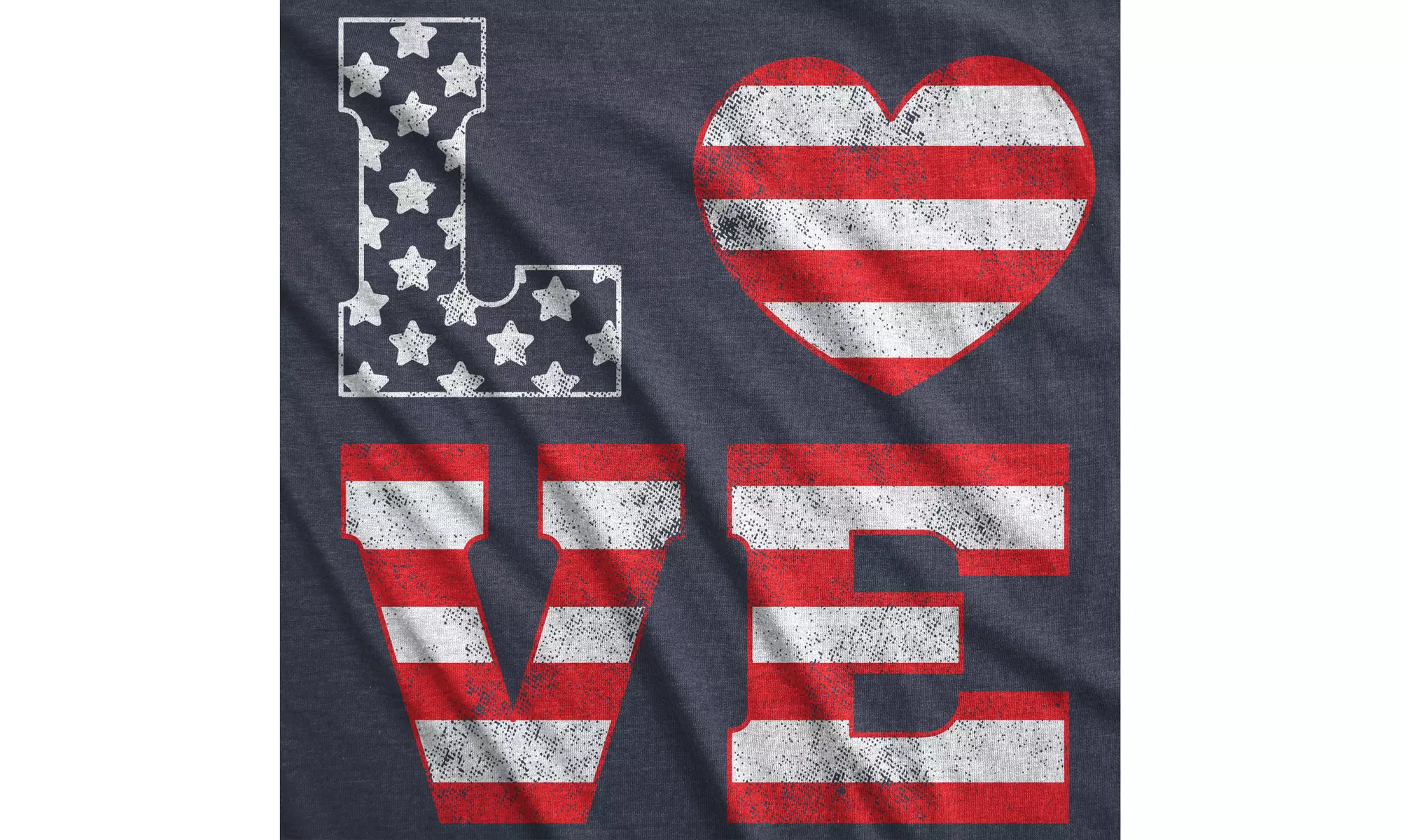 Womens Love American Flag Tshirt Cute 4th Of July Tee