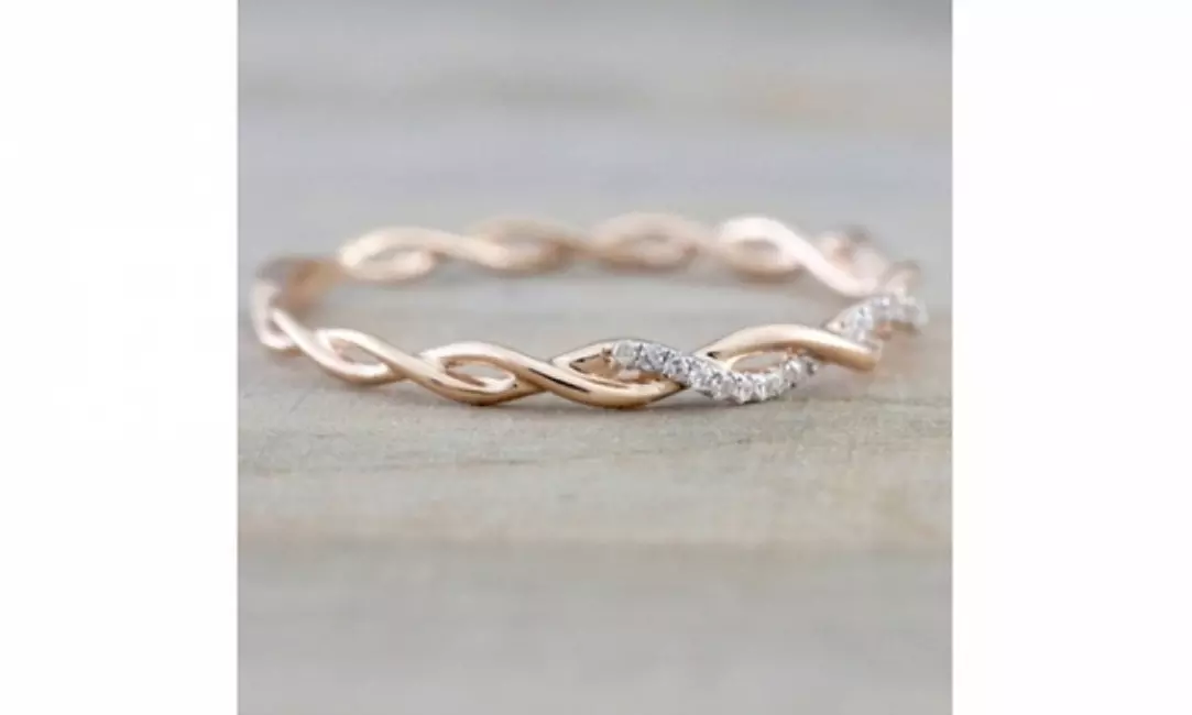 Women's Fashion 14K  Rose Gold Plated Ring