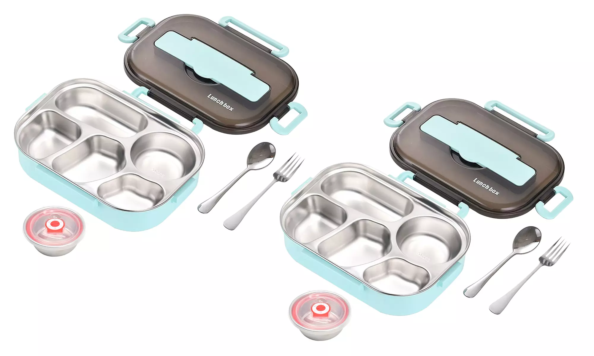 All-in-One Bento Lunch Box Stackable Container Stainless Steel Bento Box - Second Medium