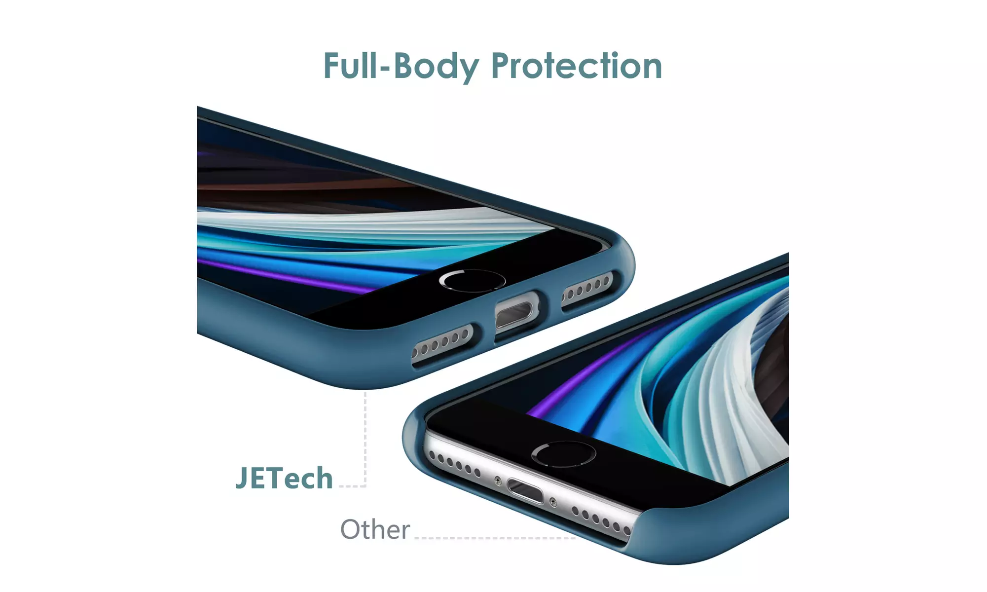 Silicone Case for iPhone 7/8, iPhone SE 3/2, Silky-Soft Touch Shockproof Case