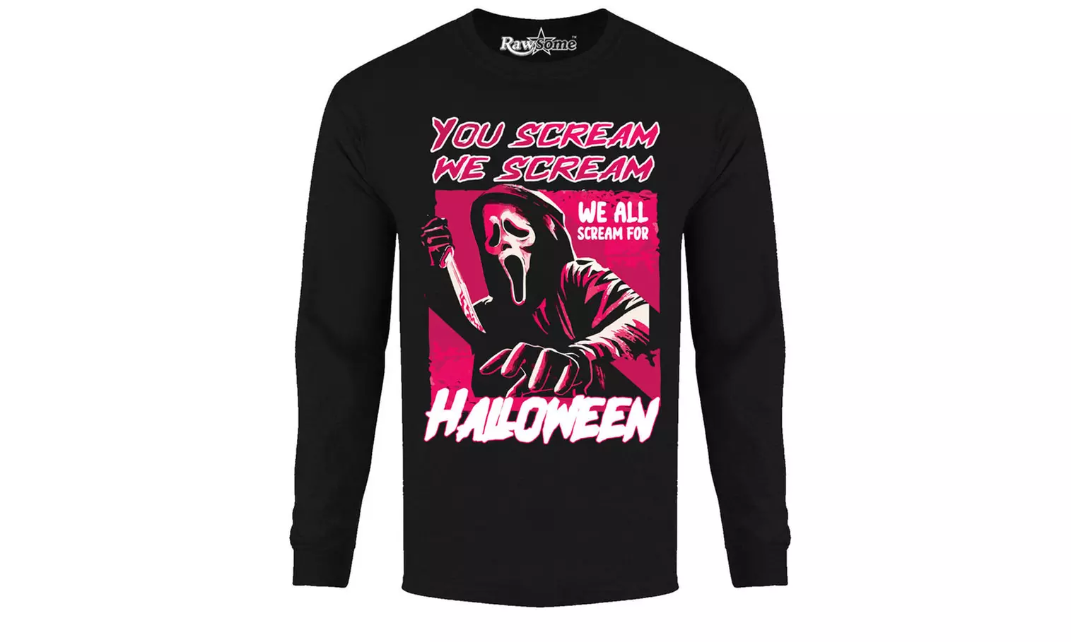 Men Creepy Scary Halloween Long Sleeve Shirt (S-2XL)