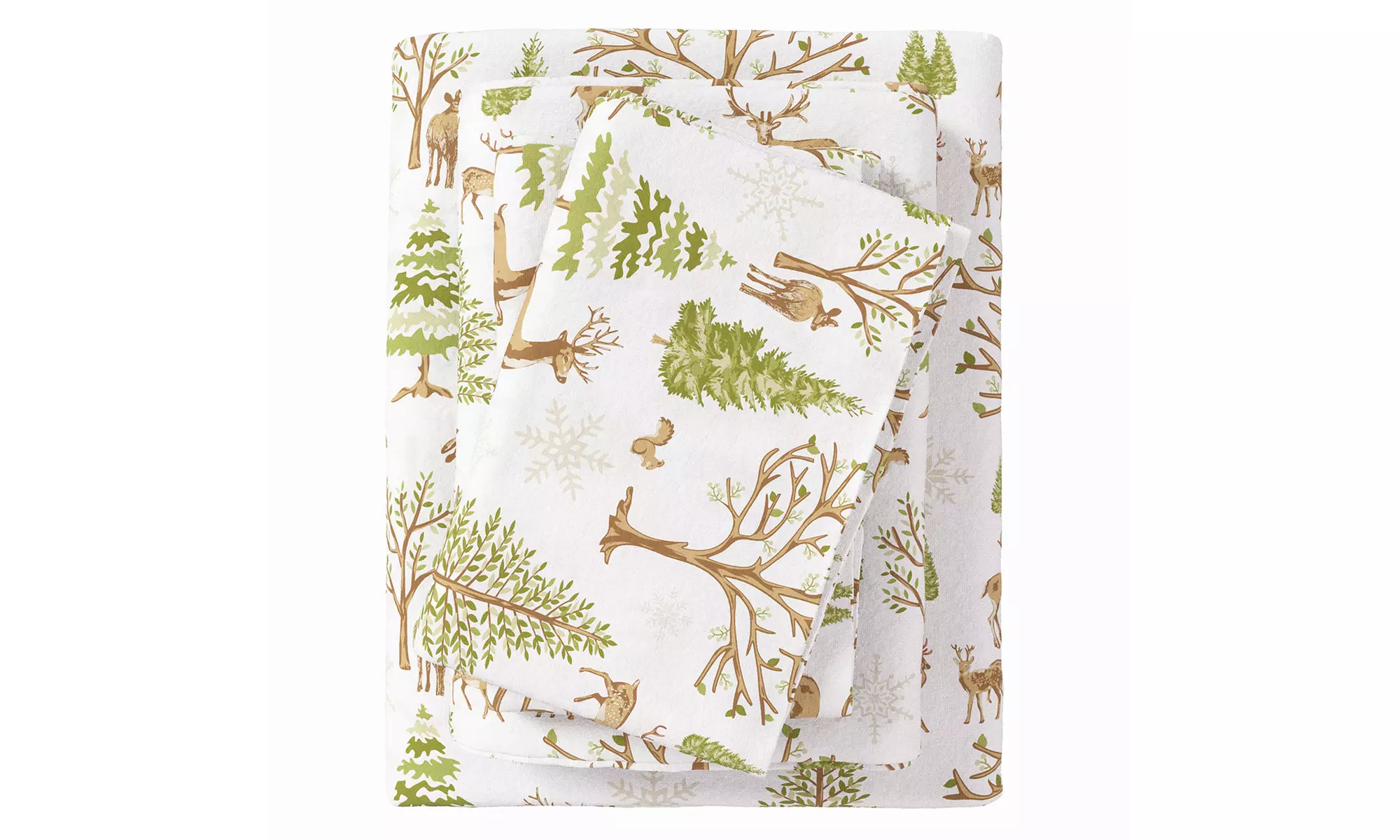Nature Print Turkish Cotton Flannel Sheet Set